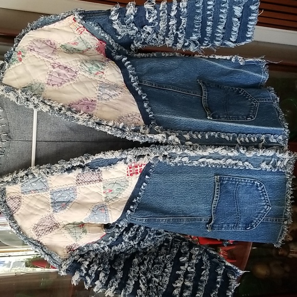 💙OOAK Quilt/Denim jacket - Picture 1 of 9